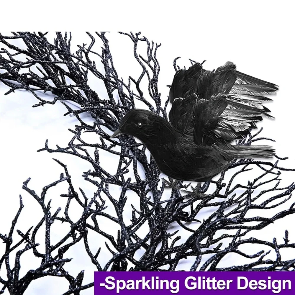 Black Sparkling Halloween Wreath